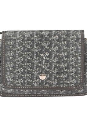 Goyard Plumet Clutch Wallet Coated Canvas Gray Shoulder Bag